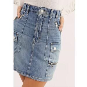 Free People We the Free Avenue Denim Cargo Mini Skirt
